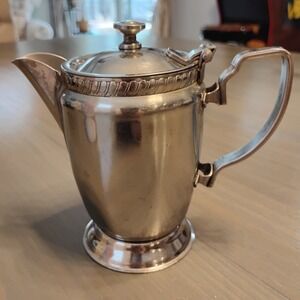 Vintage Stainless Steel Creamer Hinged/Flip Lid Legion Utensils Heavy Duty EUC